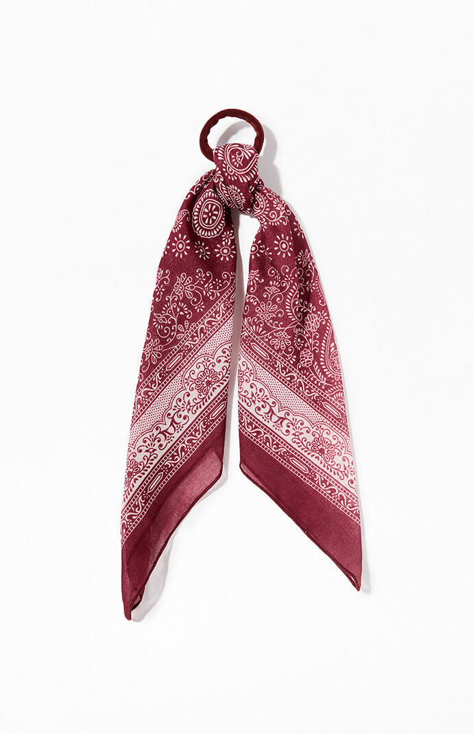 Burgundy Bandana Scarf Hair Tie | PacSun