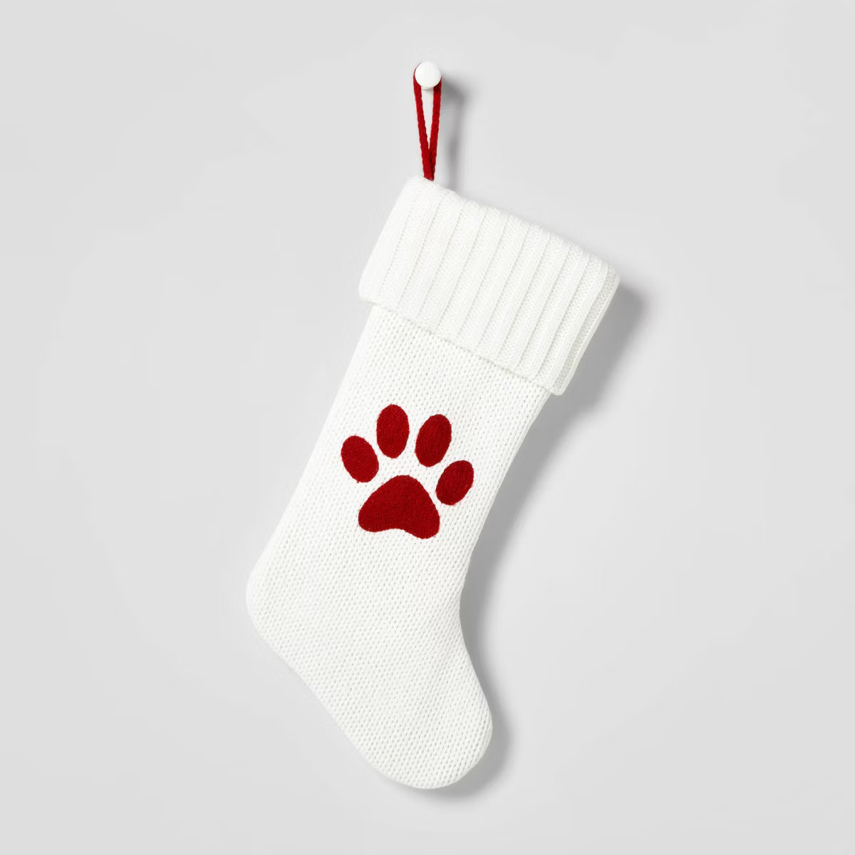 20" Knit Monogram Christmas Stocking Paw Print - Wondershop™ | Target