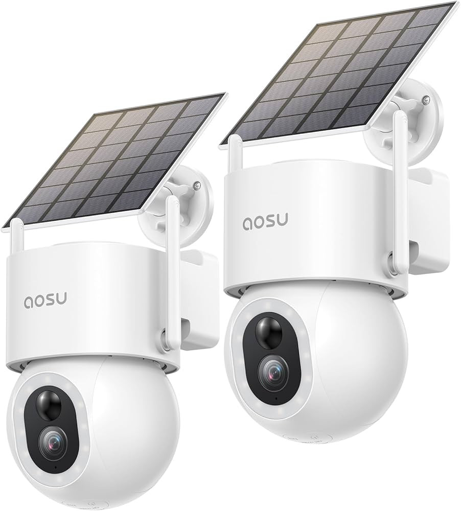 AOSU Solar Security Cameras Wireless Outdoor - 3K 5MP Home Security Camera, 360° Panoramic View,... | Amazon (US)