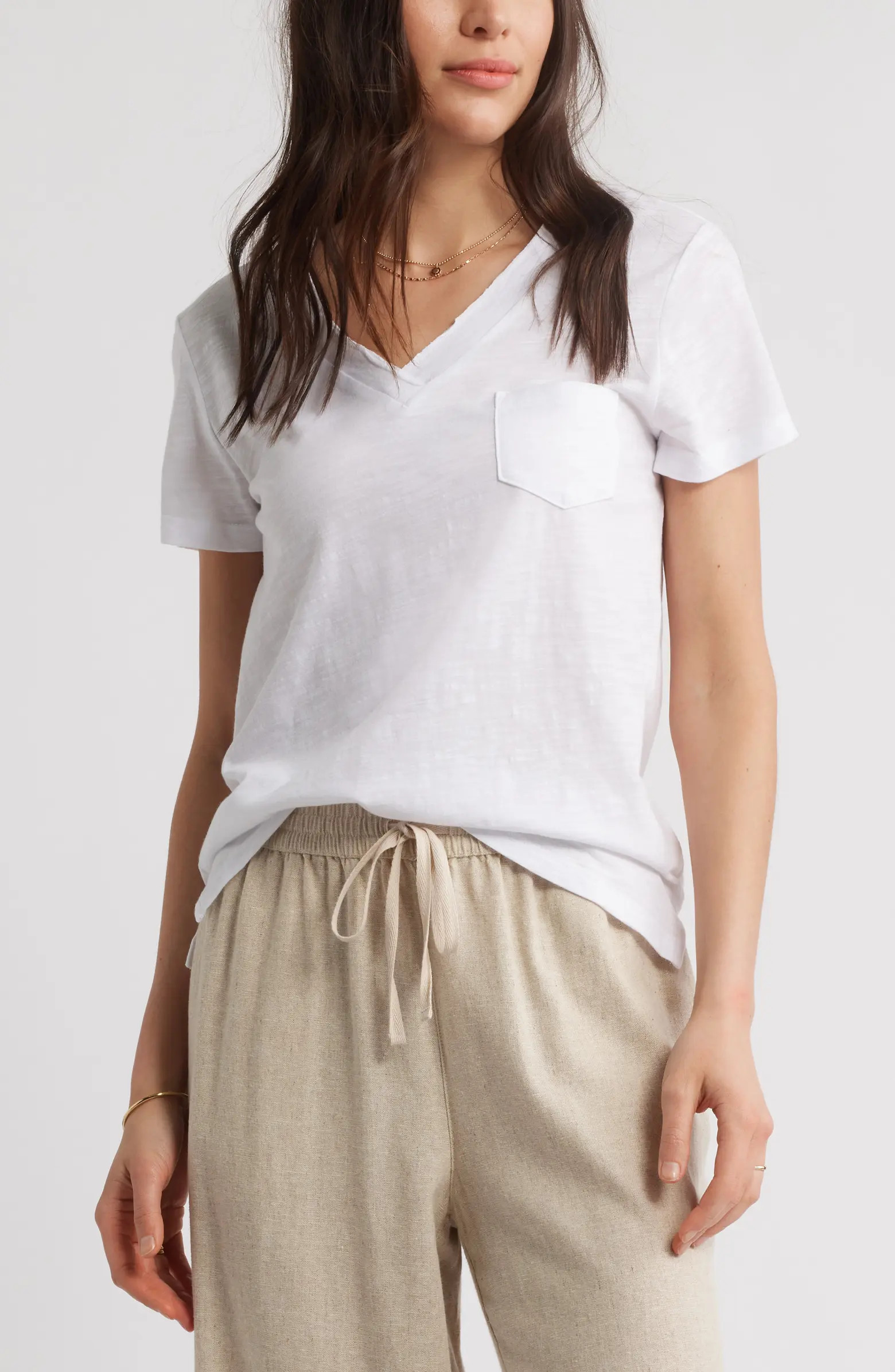 Cotton & Modal V-Neck T-Shirt | Nordstrom