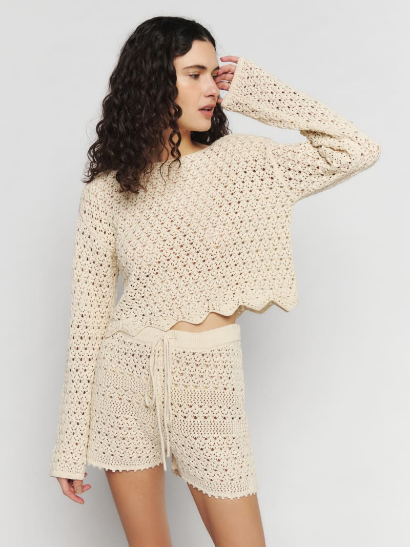 Joy Cotton Open Knit Sweater | Reformation (Global)