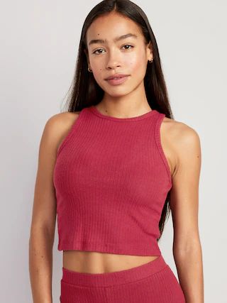 Cropped Rib-Knit Tank Top for Women | Old Navy (US)