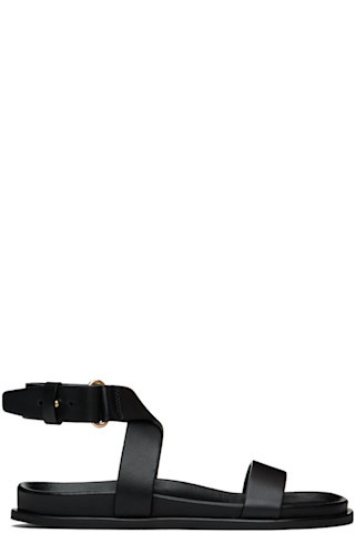 TOTEME - Black 'The Leather Chunky' Sandals | SSENSE