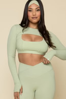 Relevé Ribbed Shrug - Pistachio | POPFLEX
