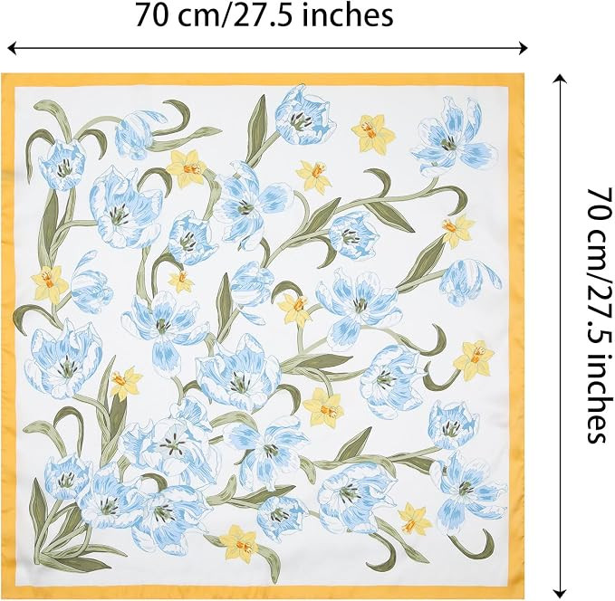 CHLINS 27.5 Inches Silk Feeling Square Head Scarf - 4 Pcs Satin Square Head Scarves for Women Hai... | Amazon (US)