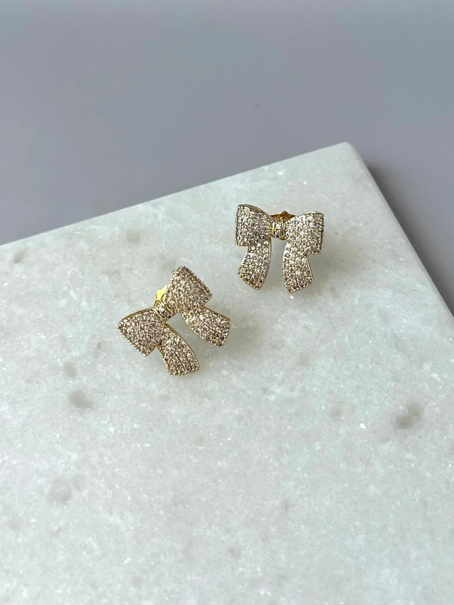 Taylor Bow Stud Earrings- Gold | These Three