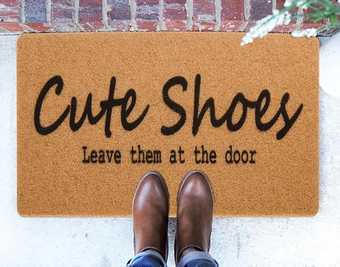 Funny Welcome Doormat Artificial-Coir Door Mat for Front Entrance - Cute Shoes Take Them Off Mat ... | Amazon (US)