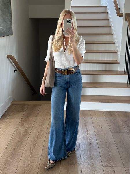 Spring outfit 💐
Small in shirt, 26 in jeans, shoes true to size, linked belt and similar belt.

#kathleenpost #springoutfit #springfashion

#LTKstyletip #LTKSeasonal