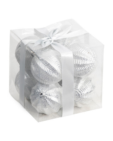 8pc 3in Striped Ribbed Ornaments | TJ Maxx