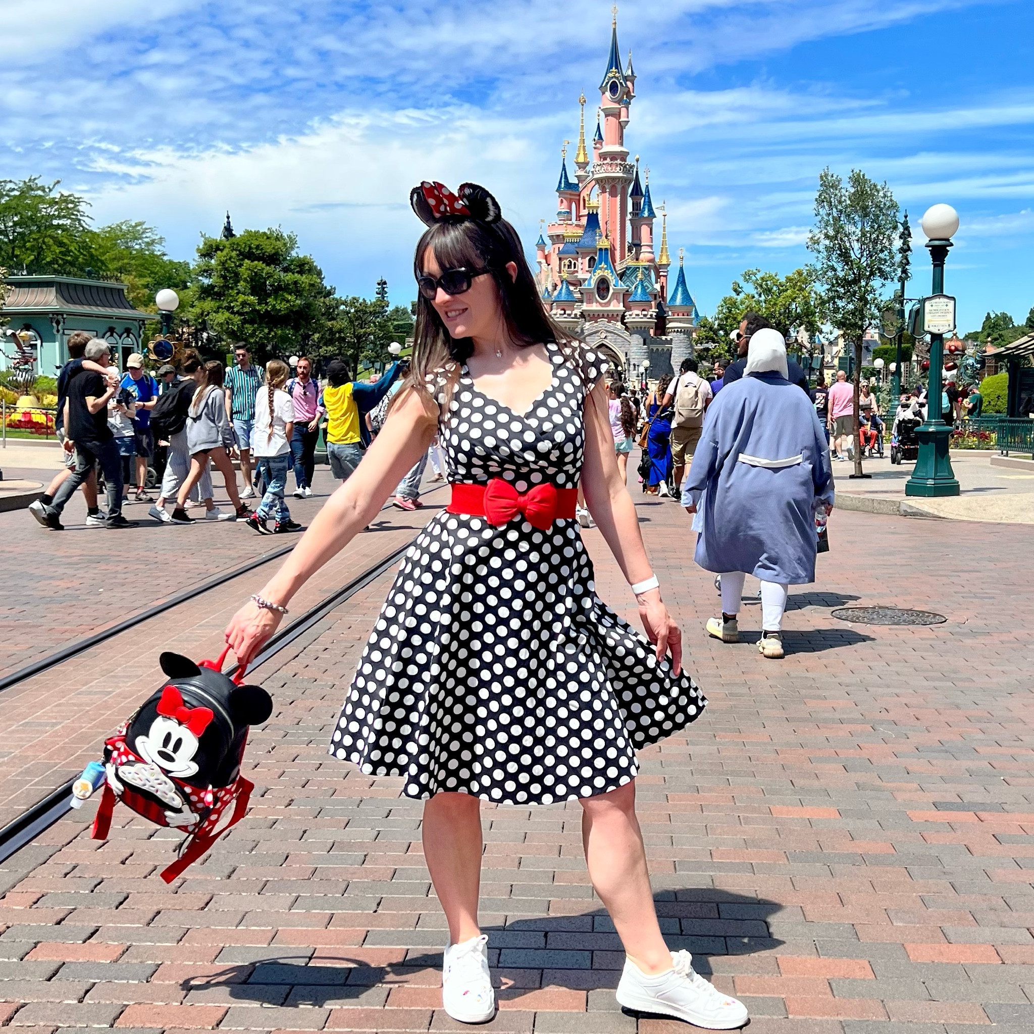 Classic black & white Minnie Disneybound on Main Street USA in Disneyland Paris 

#LTKuk #LTKsummer #LTKtravel