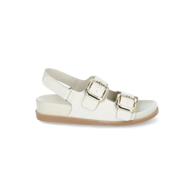Time and Tru Women's Dad Buckle Slingback Sandals, Sizes 6-11 | Walmart (US)