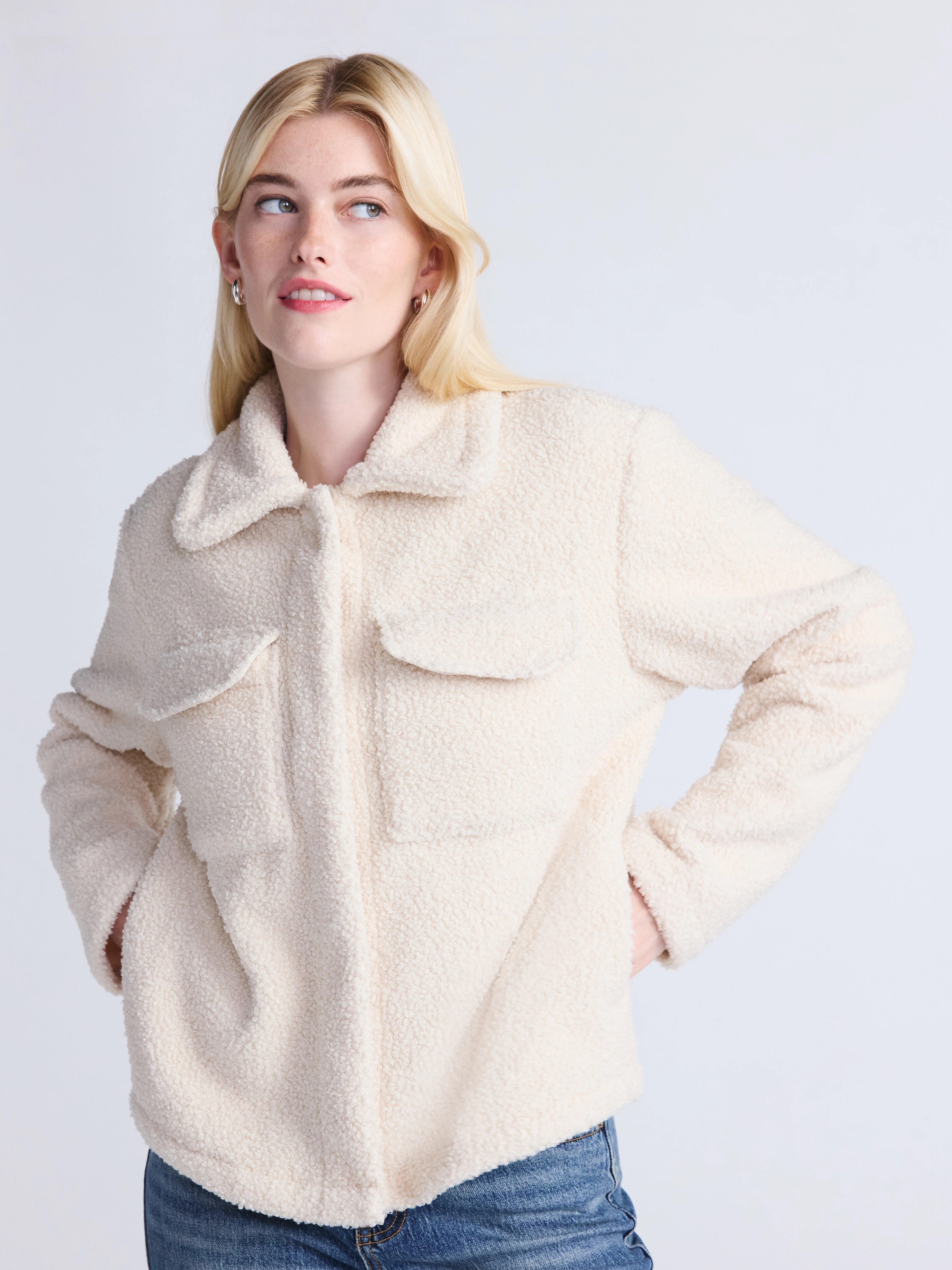 Time and Tru Women's Boucle Trucker Jacket, Midweight, Sizes XS-2X | Walmart (US)