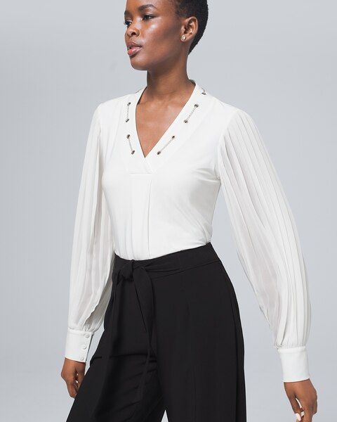 Chain-Detail Blouse | White House Black Market