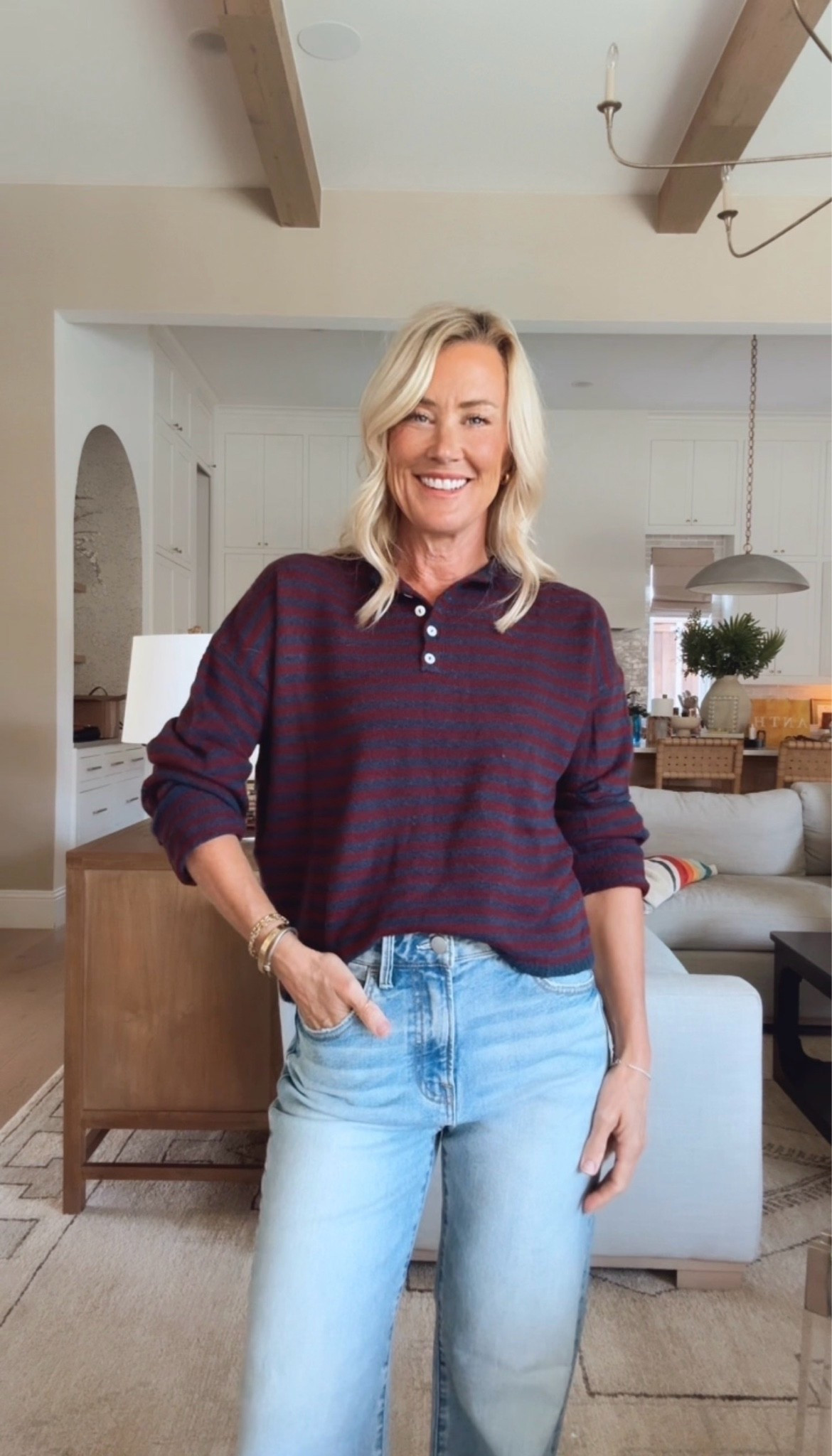These college sweaters are so on trend right now, and this maroon striped option is too cute!
Top: small
Jeans: 25

#LTKootd #LTKSeasonal #LTKOver40