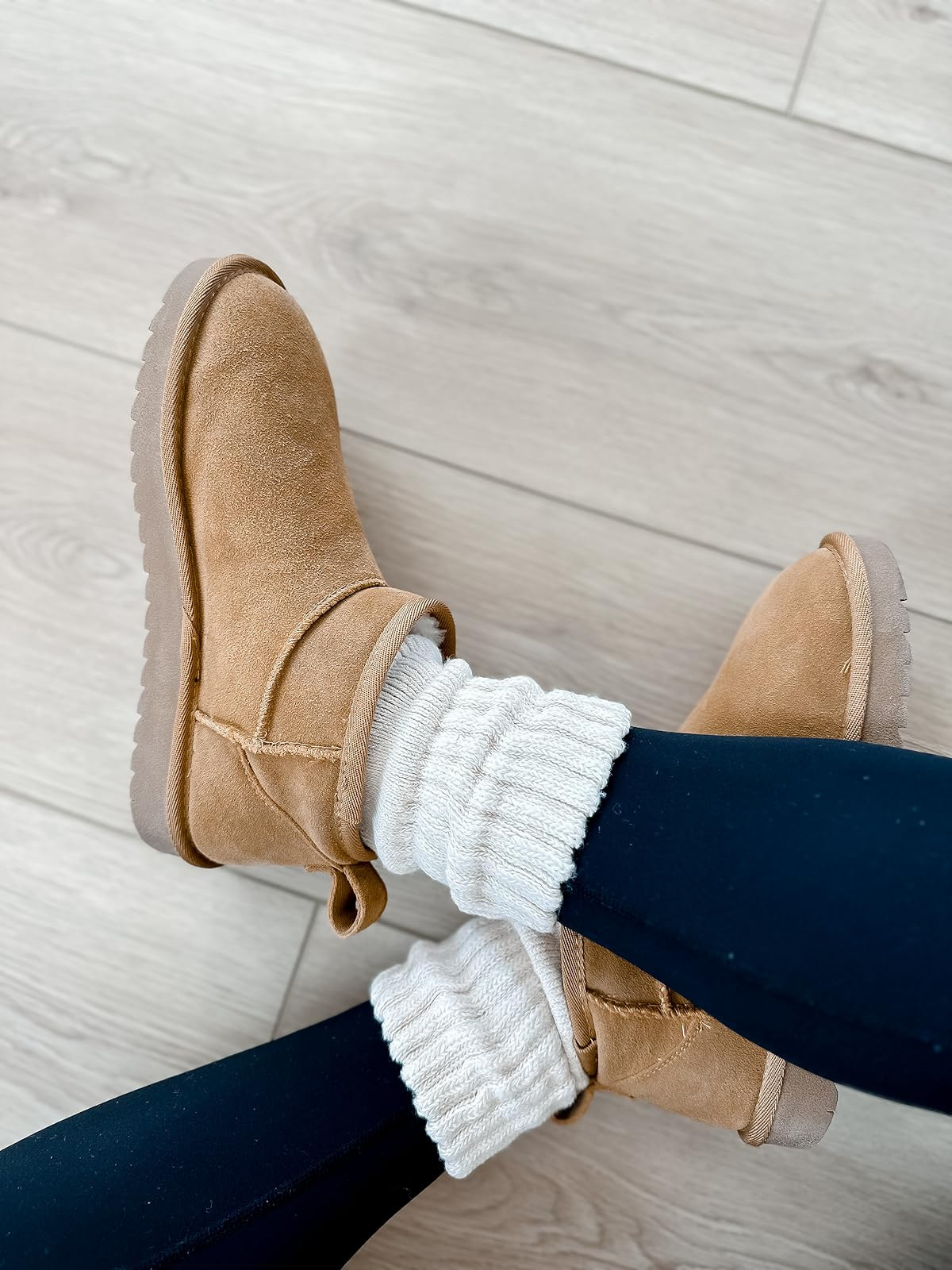 Amazon boots on sale for Prime Big Deal Days // I stuck to my true size 7.5 an they fit great even with fuzzy socks. (cream socks look lighter in person than they do online) 

 #LTKFindsUnder50 #LTKStyleTip #LTKShoeCrush