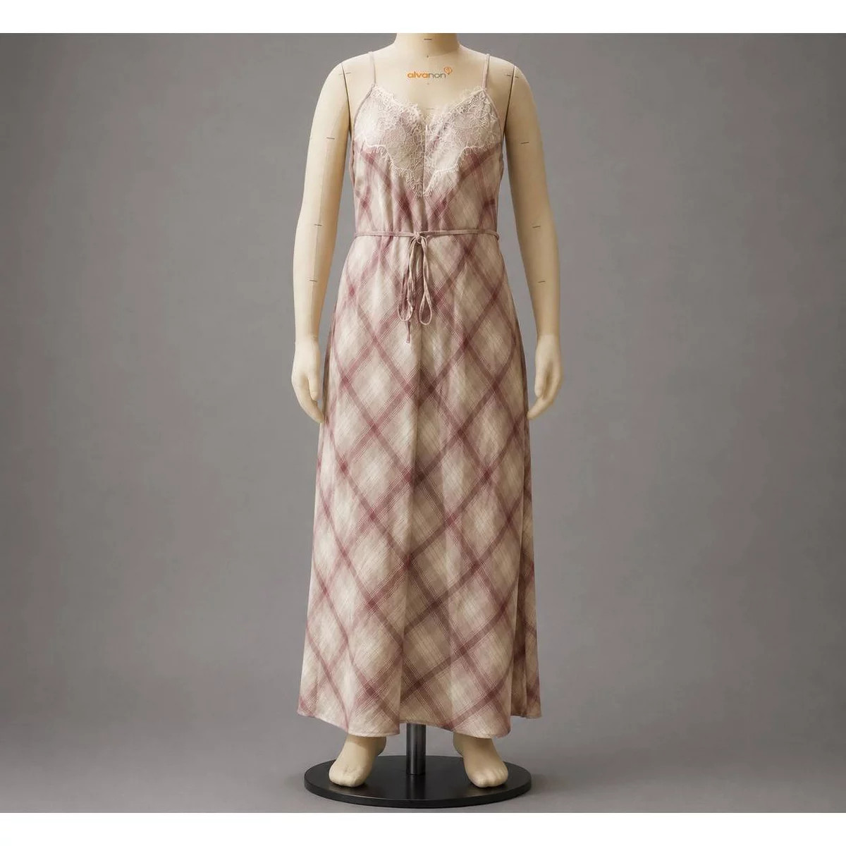 Women's Lace Cotton Maxi Sundress - Universal Thread™ Mauve Plaid S | Target