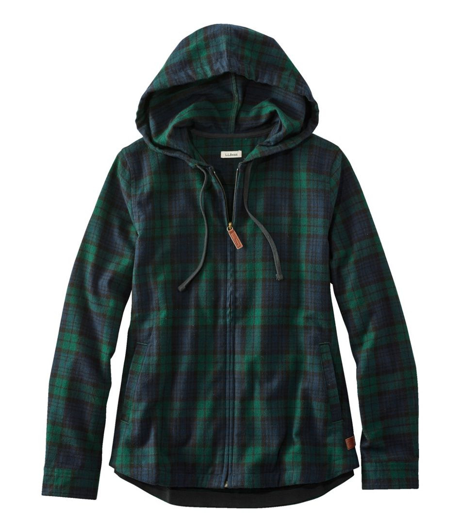Women's Scotch Plaid Flannel Shirt, Relaxed Zip Hoodie | L.L. Bean