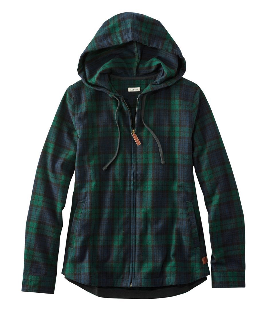 Women's Scotch Plaid Flannel Shirt, Relaxed Zip Hoodie | L.L. Bean