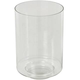9 in. Clear Wide Minimalistic Round Glass Decorative Vase | The Home Depot
