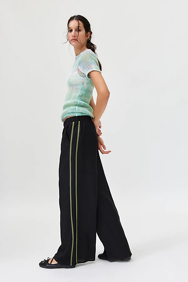 Urban Renewal Made In LA EcoVero️ Linen Track Pant in Black, Women's at Urban Outfitters | Urban Outfitters (US and RoW)