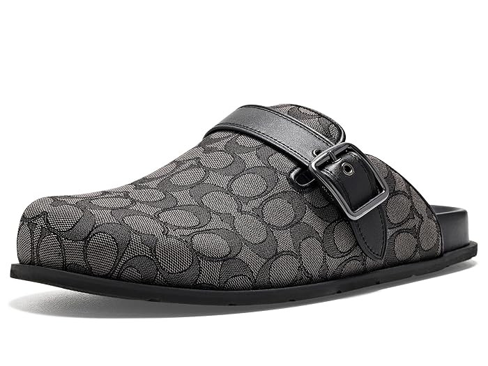 COACH Buckle Clog In Signature Jacquard Men's Shoes Graphite/Black: 8 D - Medium | Zappos.com