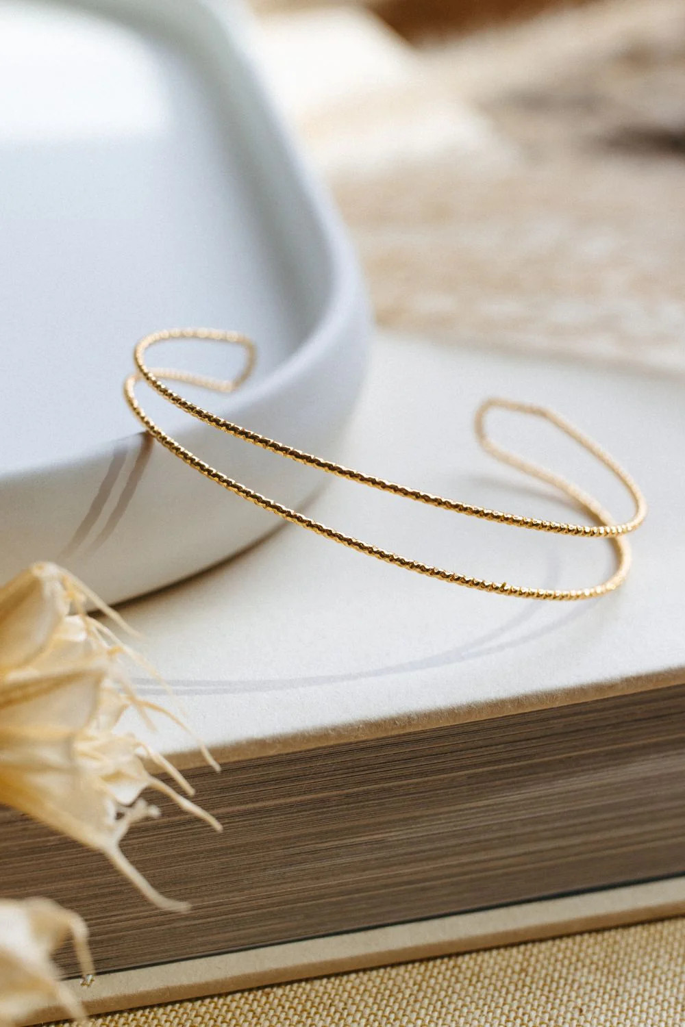 Gold Textured Double Stacked Bracelet | Kristina Cole Designs