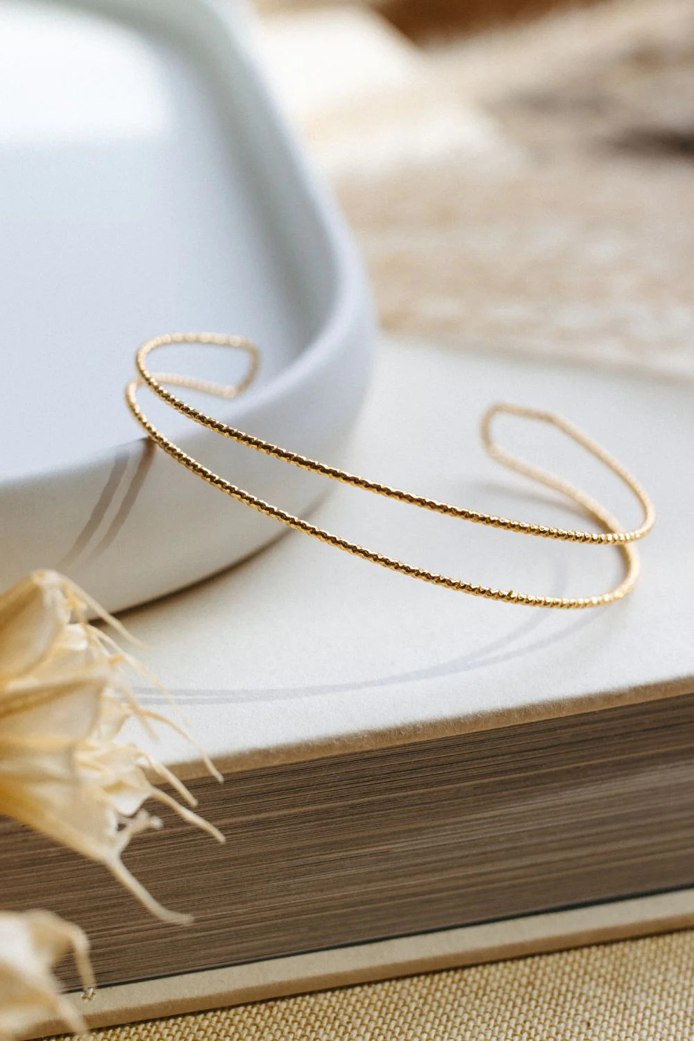 Gold Textured Double Stacked Bracelet | Kristina Cole Designs