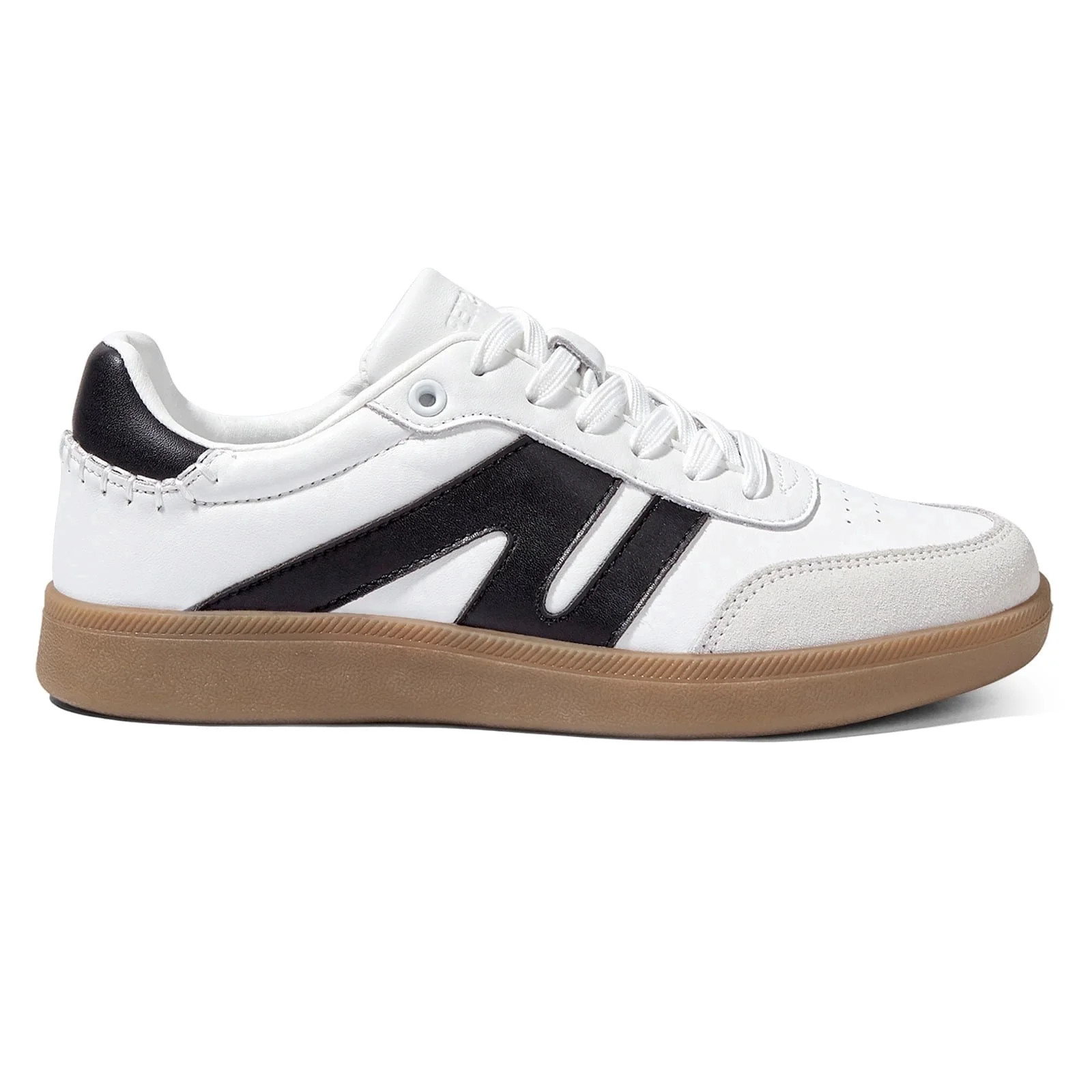 LUCKY STEP Classic Retro Sneakers Fashion Casual Shoes,White&Black,Womens | Walmart (US)