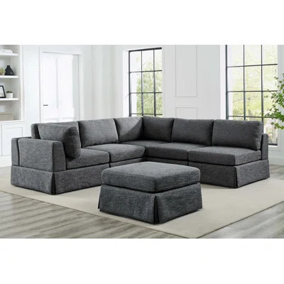 Arbas 104.5" Wide Reversible Modular Corner Sectional with Ottoman | Wayfair North America