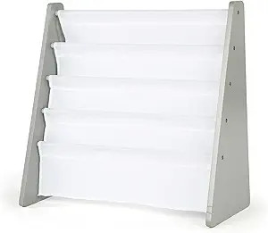 Humble Crew, Grey/White Kids Book Rack Storage Bookshelf, 4 Tiers | Amazon (US)