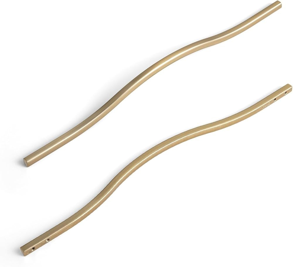 Goo-Ki Low Profile Champagne Bronze Cabinet Pulls, Double Hole Centers (11.3''/12.6'') Zinc Alloy... | Amazon (US)