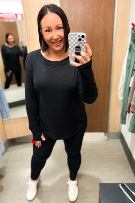 Athletic tunic top at Target!  Size medium in this one but definitely prefer a large. The only largest size my store had. Large leggings. Sneakers run tts  

#LTKmidsize #LTKfindsunder50 #LTKfindsunder100