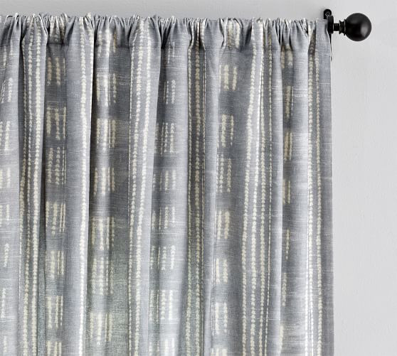 Open Box: Shibori Dot Linen/Cotton Rod Pocket Curtain | Pottery Barn (US)