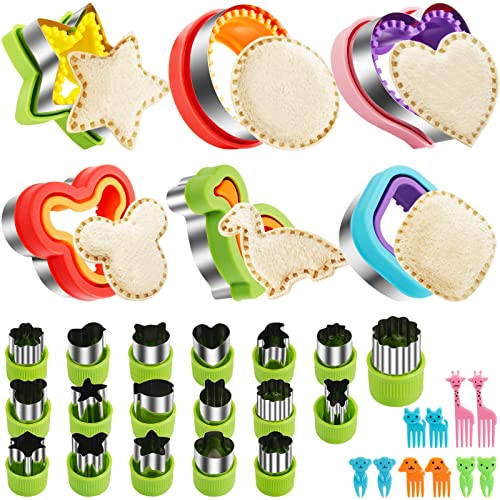 TAOUNOA 34 Pcs Uncrustable Sandwich Set, Cutters, Sealers & Animal Forks | Amazon (US)