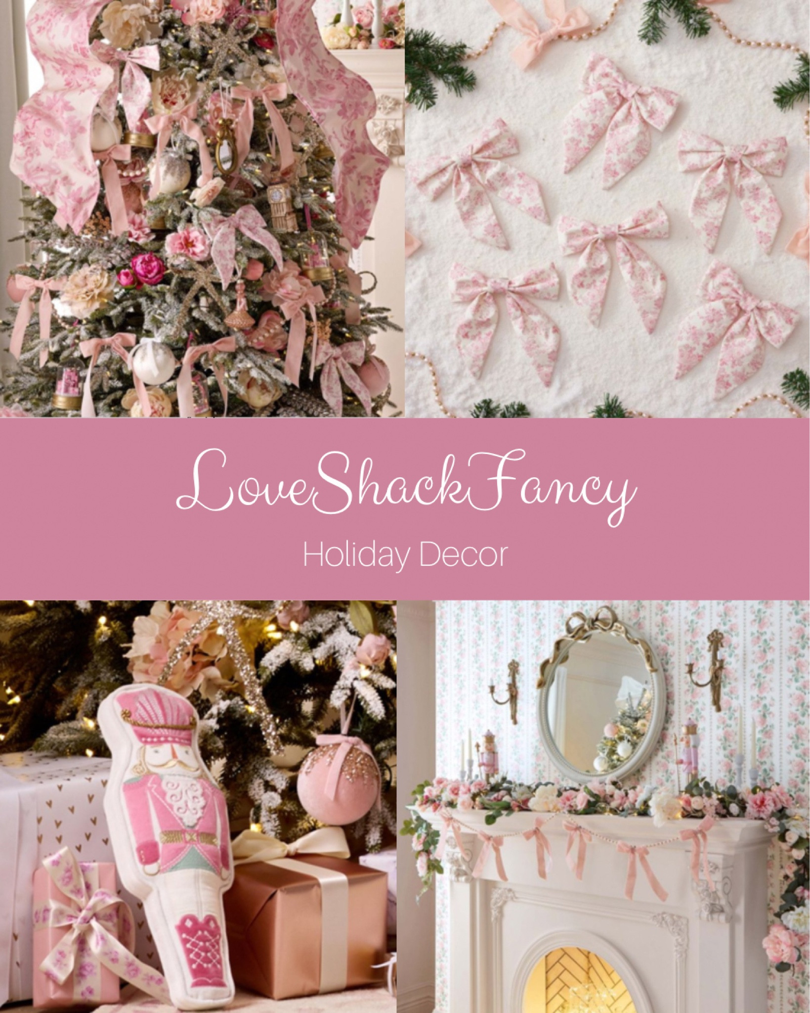 LoveShackFancy x Pottery Barn has new holiday decor! So many bows, florals, and gold accents to add a girly look to your holiday home decor  

#LTKhome #LTKSeasonal