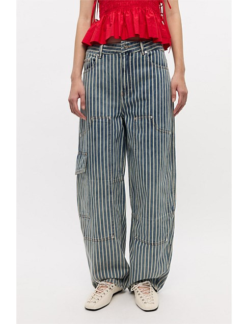 STRIPED DENIM CARPENTER JEANS | David Jones (Australia & New Zealand)