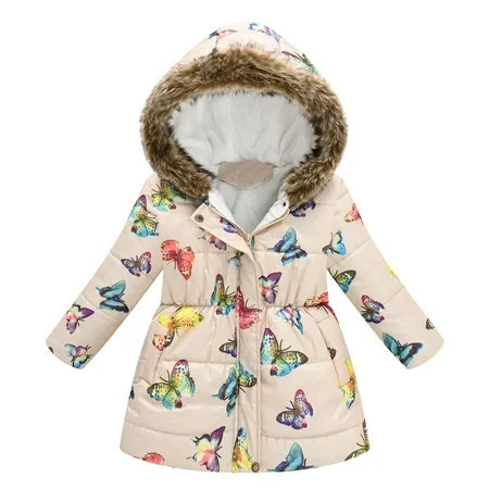 Kids Puffer Coat Girls Winter Coat With Pocket Zip up Hooded Coat Warm Windproof Fashion Kids Winter Clothes for Girls 4-5 Years | Walmart (US)