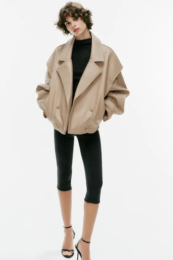 FAUX LEATHER BOMBER JACKET | Zara US