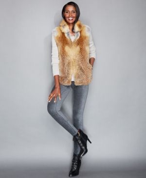 The Fur Vault Natural Red Fox Fur Vest | Macys (US)