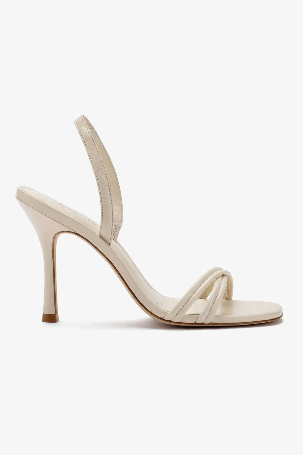 Annie Sandal In Ivory Leather | Larroude