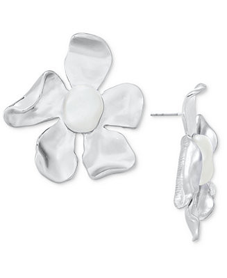 I.N.C. International Concepts Silver-Tone Flower Statement Stud Earrings, Exclusively at Macy's -... | Macy's
