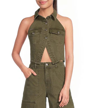 Denim Halter Coordinating Vest | Dillard's