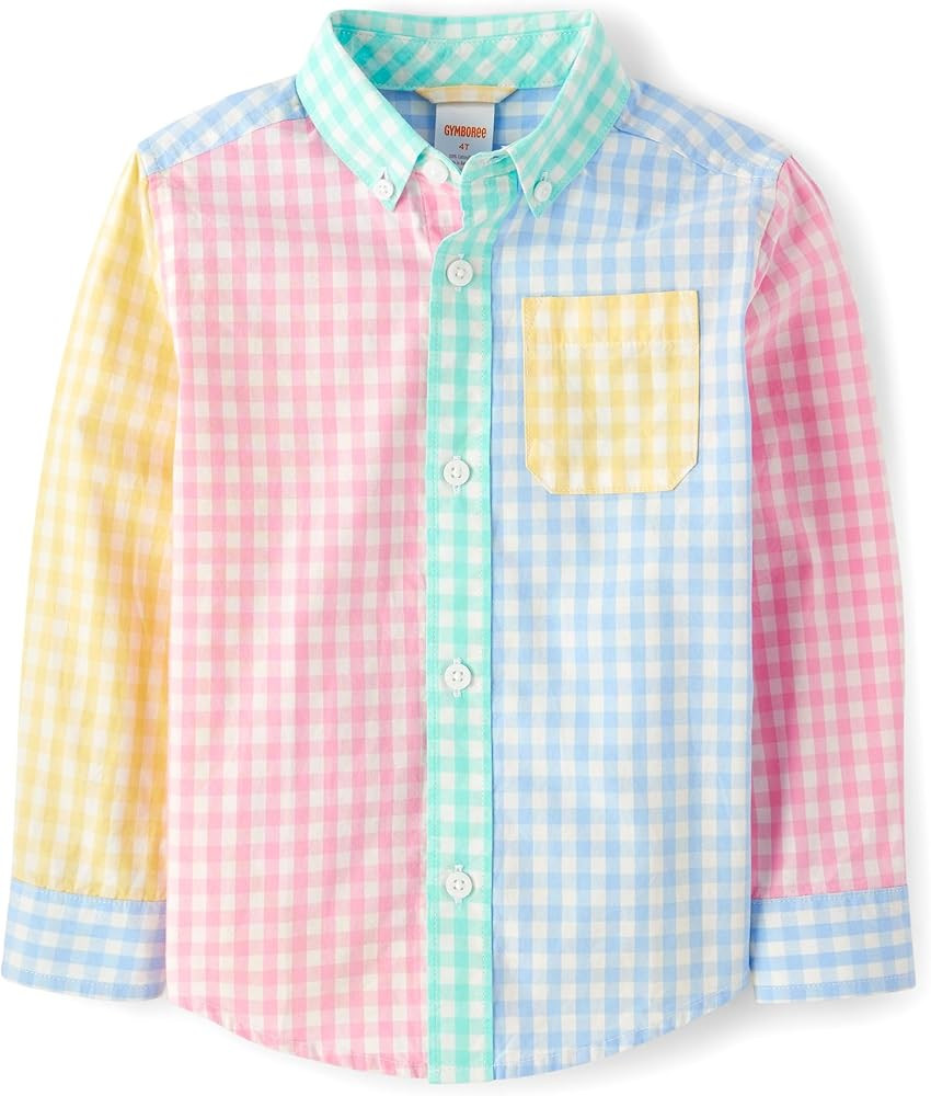 Gymboree Boys and Toddler Long Sleeve Button Up Dress Shirts | Amazon (US)