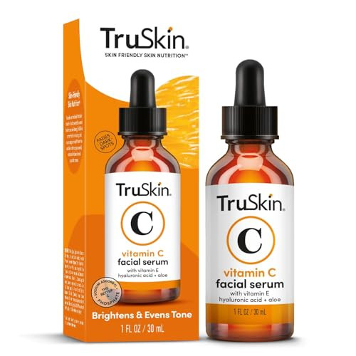 TruSkin Vitamin C Serum – Anti Aging Facial Serum with Vitamin C, Hyaluronic Acid, Vitamin E & More – Brightening Serum for Dark Spots, Even Skin Tone, Eye Area, Fine Lines & Wrinkles, 1 Fl Oz | Amazon (US)
