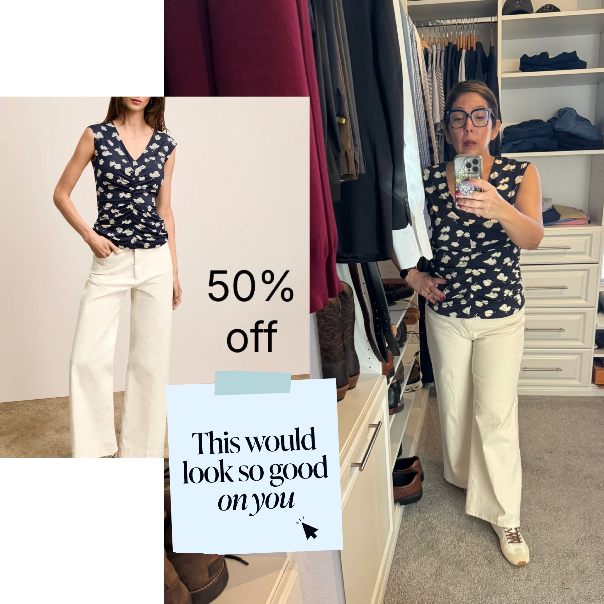 This top is 50% off. I sized up 

#LTKFindsUnder100 #LTKSaleAlert #LTKWorkwear