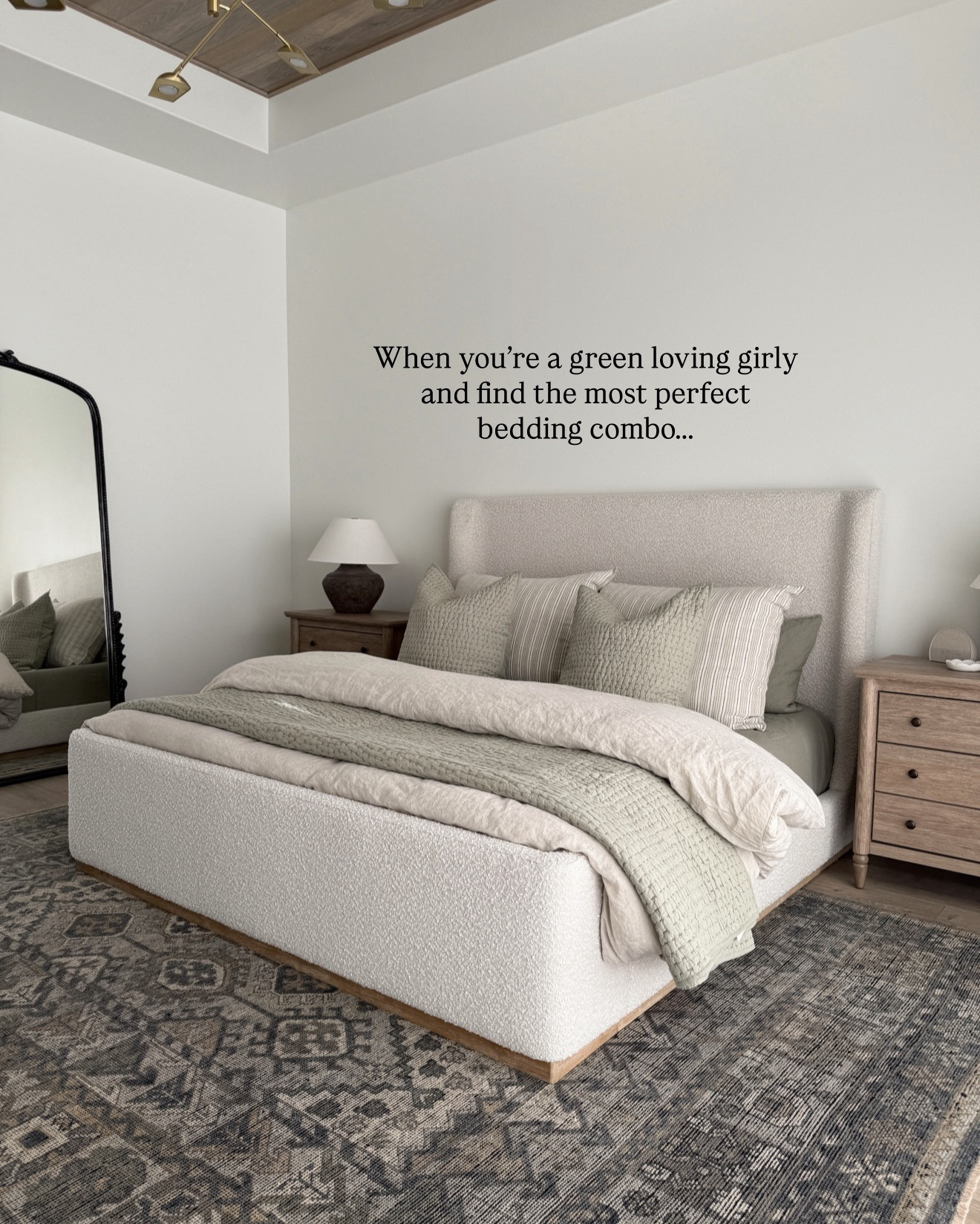 🌿 The perfect bedding combo for spring! The quilt and shams have the prettiest texture and feel like PB (without the price). Love the layered patterns + colors with our boucle Amazon bed!

#amazon #bedroom #beddingideas #springbedding

#LTKHome #LTKSaleAlert