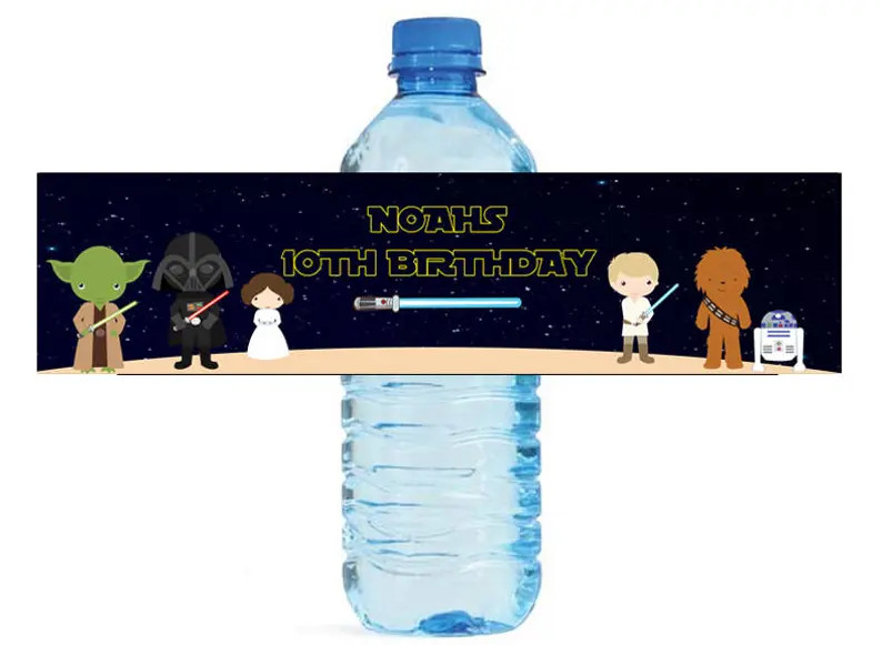 Space Wars Theme Water Bottle Labels Celebrations Birthday Party, Kids party, space party | Etsy (Global)