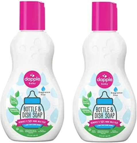Bottle and Dish Soap by DAPPLE Baby, Hypoallergenic, Plant-Based, Fragrance Free, 3 Fl Oz (Pack of 2 | Amazon (US)