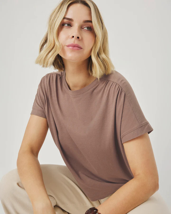 Rebecca Shirred Tee | Splendid