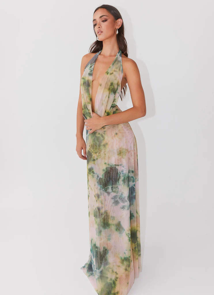 Elysia Mesh Maxi Dress - Rainforest | Peppermayo (Global)